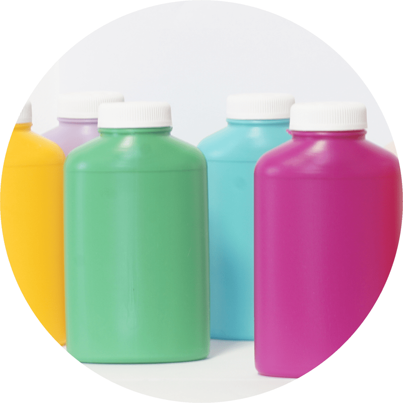 Kolorowe butelki do celów farmaceutycznych